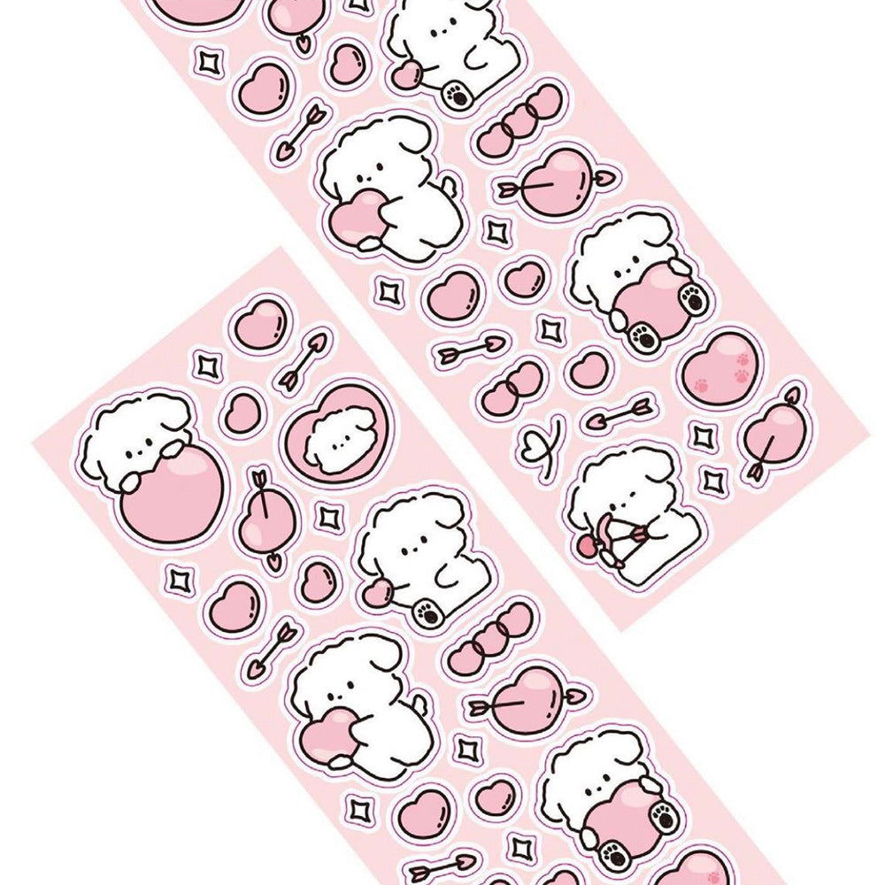 Cute Little White Dog Handbook Stickers