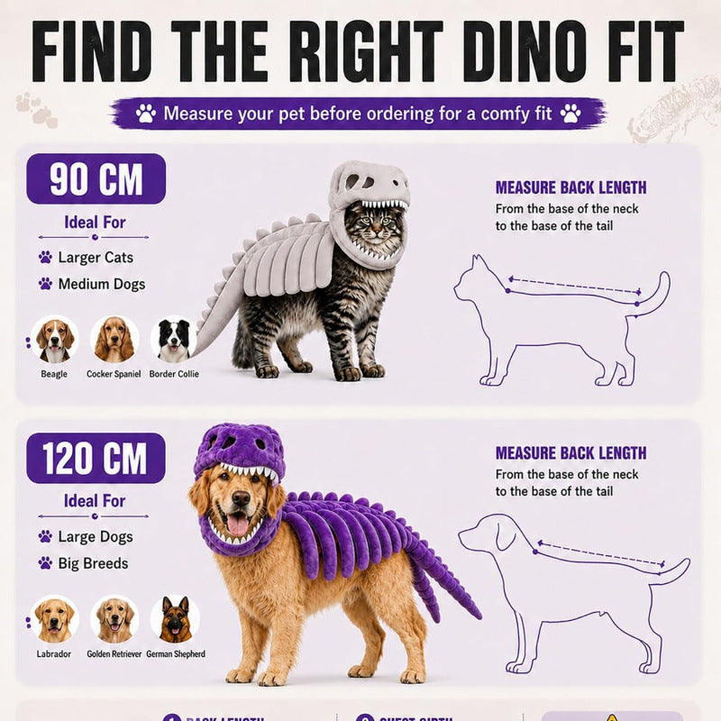 Dinosaur Skeleton Plush Pet Costume