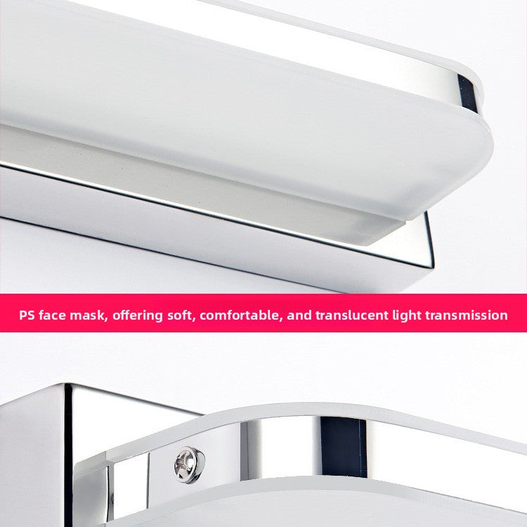 Wireless LED bathroom and toilet vanity light with mirror and wall lamp