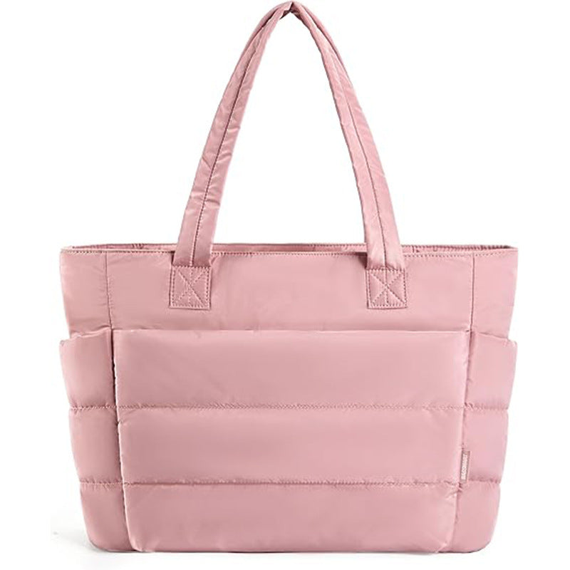 Women's Large Capacity Polyester Shoulder Tote Bag Laptop Travel Handbag