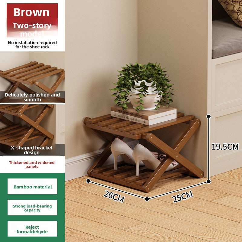 Foldable Bamboo Shoe Rack