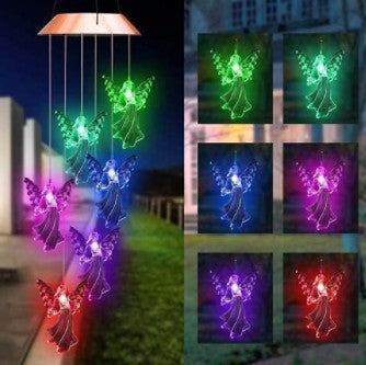 Solar butterfly wind chime lamp