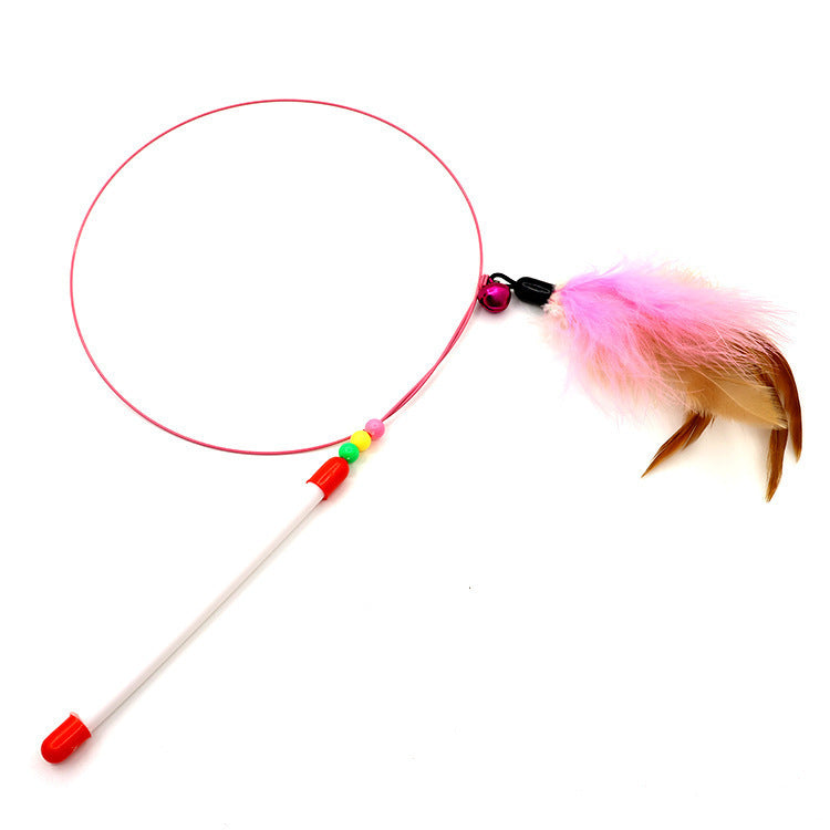 Interactive Cat Teaser Stick with Feather Head