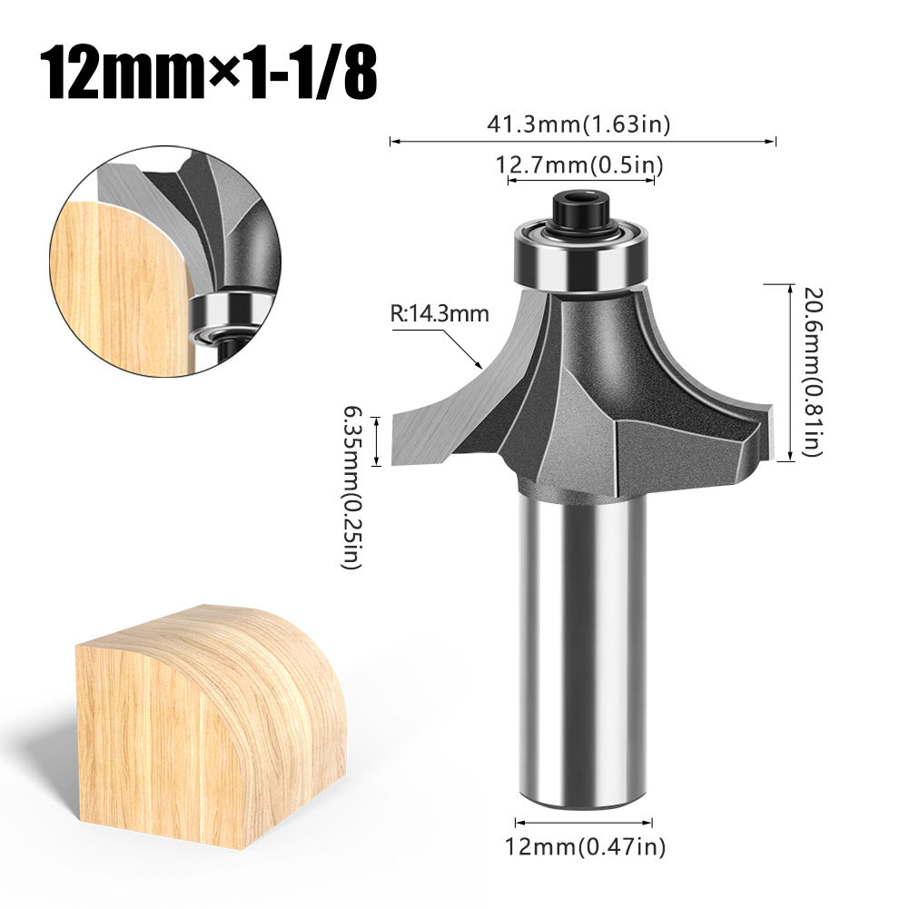 Tungsten Steel Round Angle Woodworking Milling Cutter