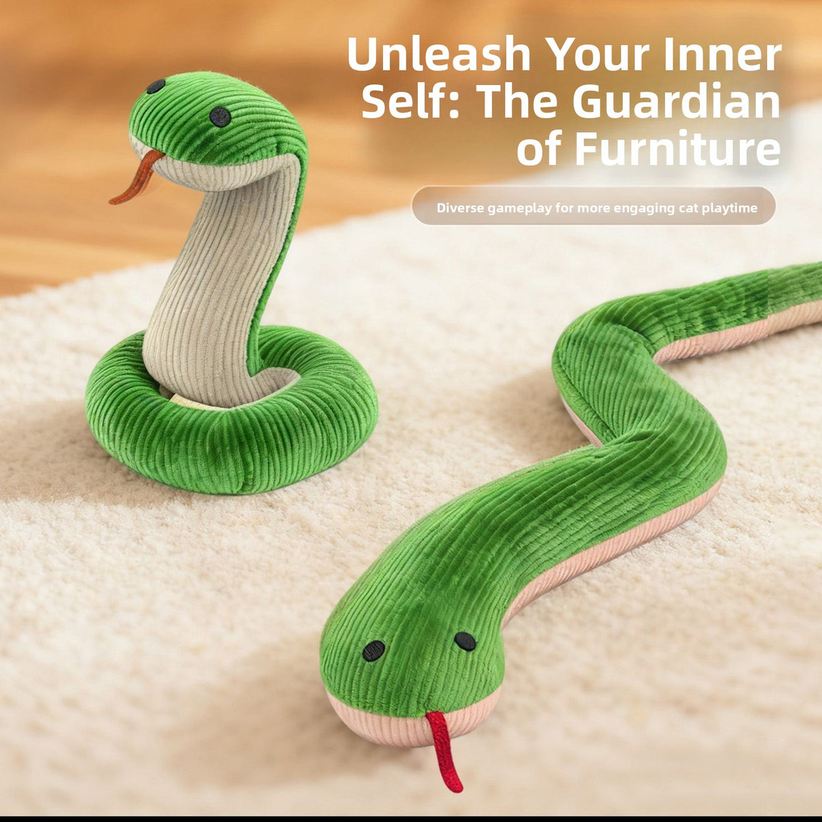 Simulation Snake Cat Teaser Toy with Crinkle Paper and Catnip