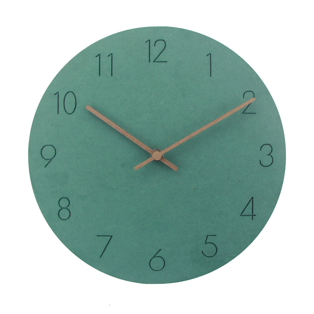 Nordic Wooden Wall Clock Silent Quartz Movement
