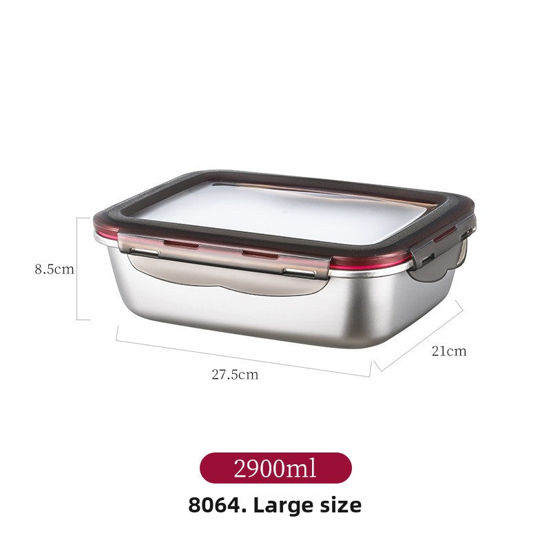 304 stainless steel food container with leak-proof lid