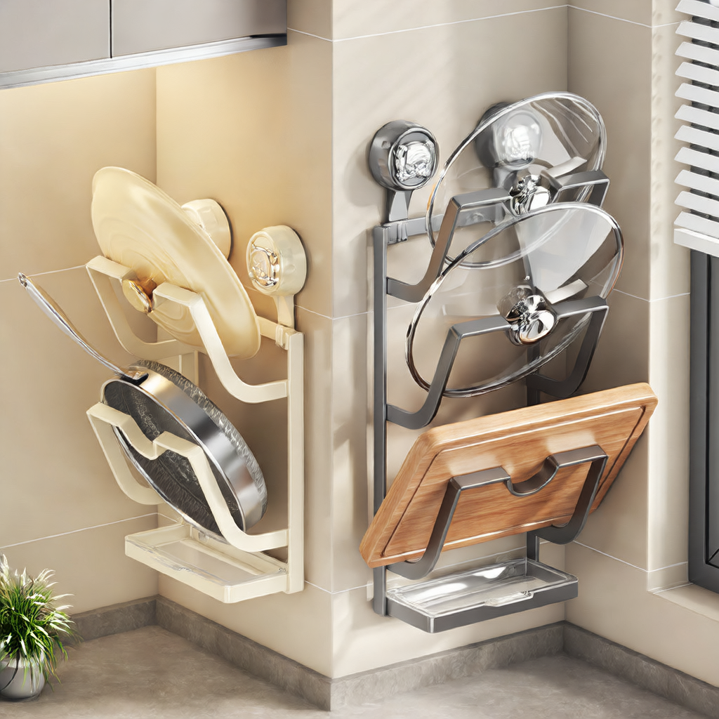 Suction Wall Mount Pot Lid Holder