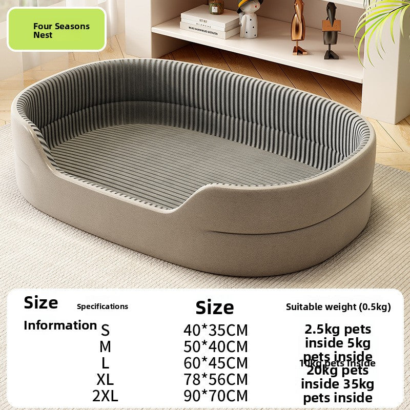Plush Pet Cooling Bed with Raised Fence
