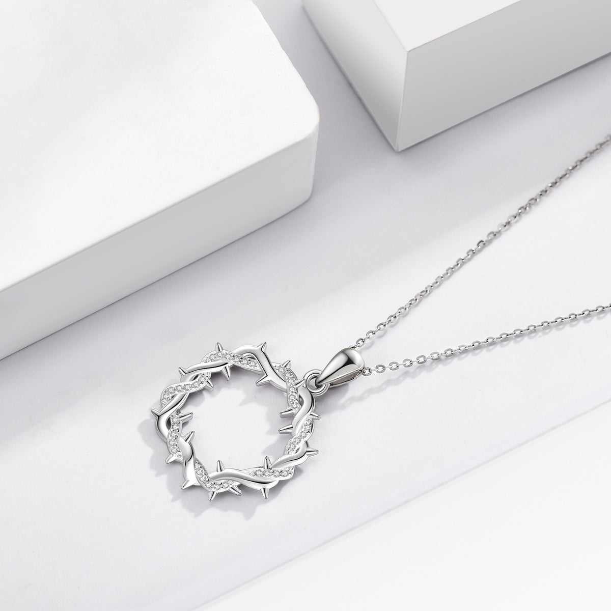 Zircon Thorn Ring Necklace