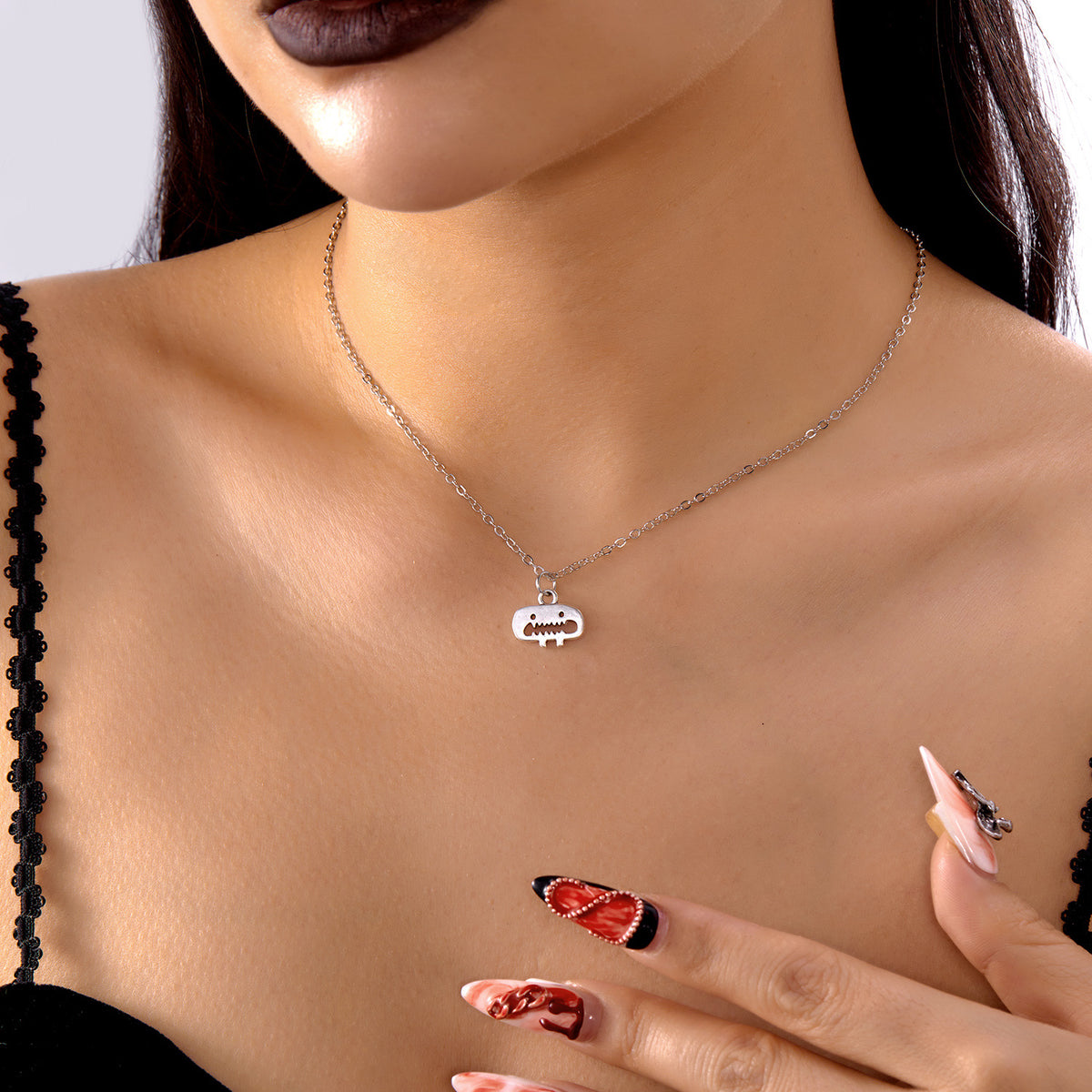 Necklace Earrings Set All-match Ghost Halloween Jewelry