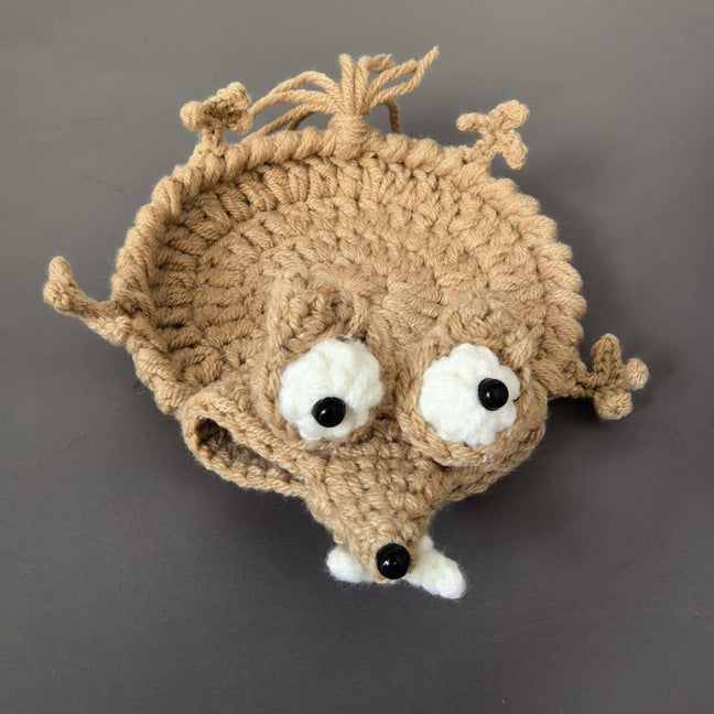 Handmade knitted cute animal coasters