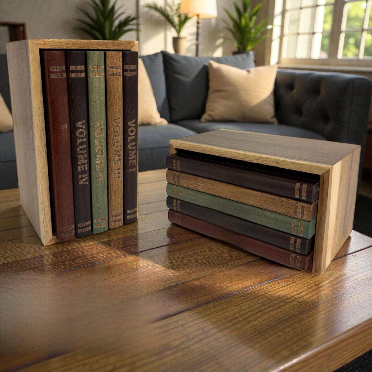 Wooden Book-Shaped Coasters and Placemats