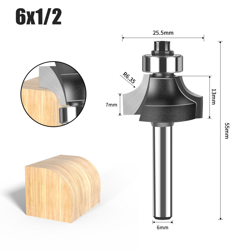 Tungsten Steel Round Angle Woodworking Milling Cutter