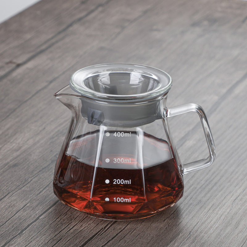 Glass coffee filter cup