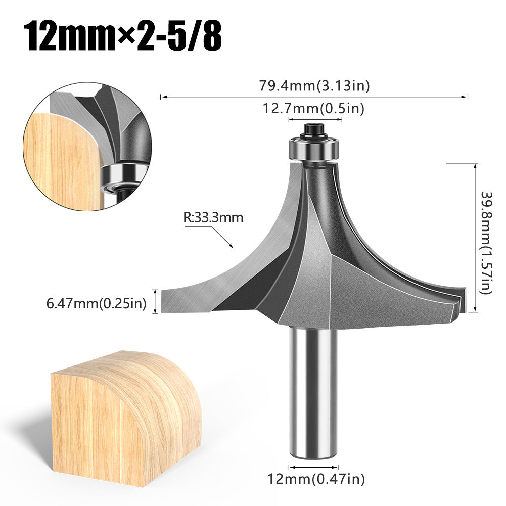 Tungsten Steel Round Angle Woodworking Milling Cutter