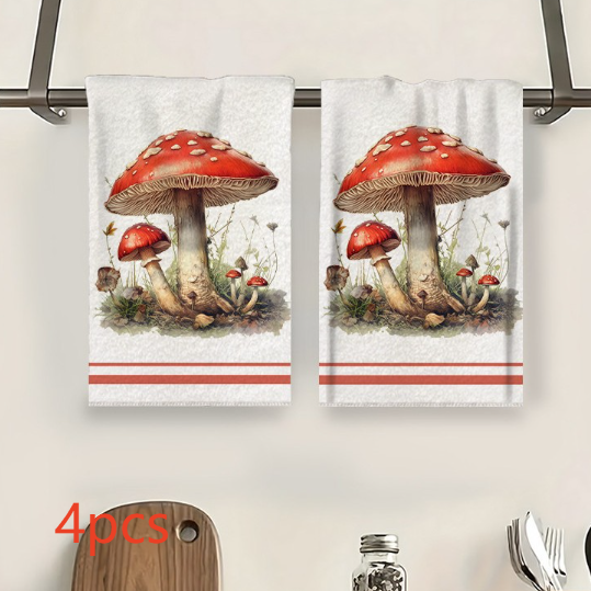 Colorful Mushroom Microfiber Kitchen Towel