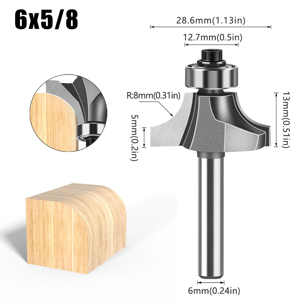 Tungsten Steel Round Angle Woodworking Milling Cutter