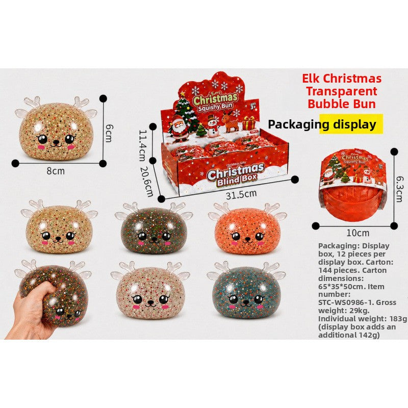 Halloween Christmas Squeeze Toy Bun Glow in The Dark Stress Relief Novelty