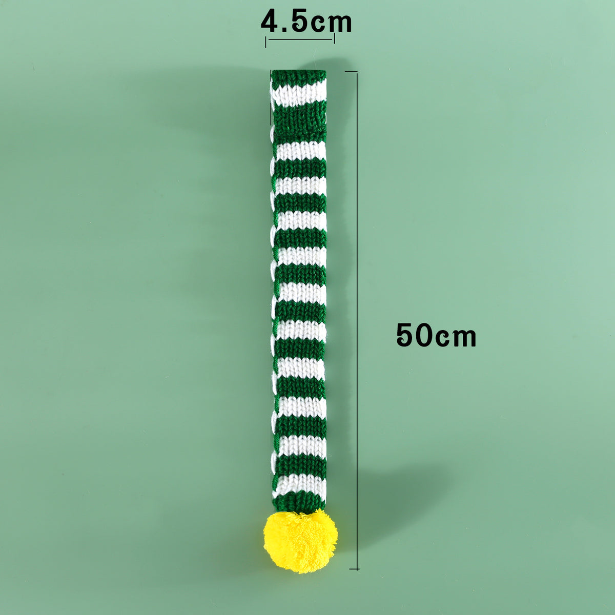 Knitted striped pet Christmas scarf