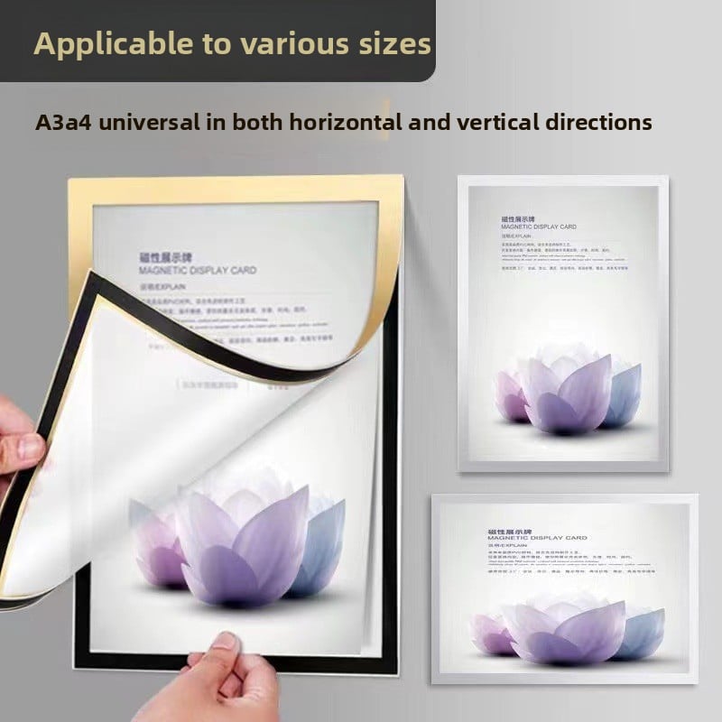 Soft Magnetic Display Sticker for A4/A3 Documents, No-Drill Wall Mount