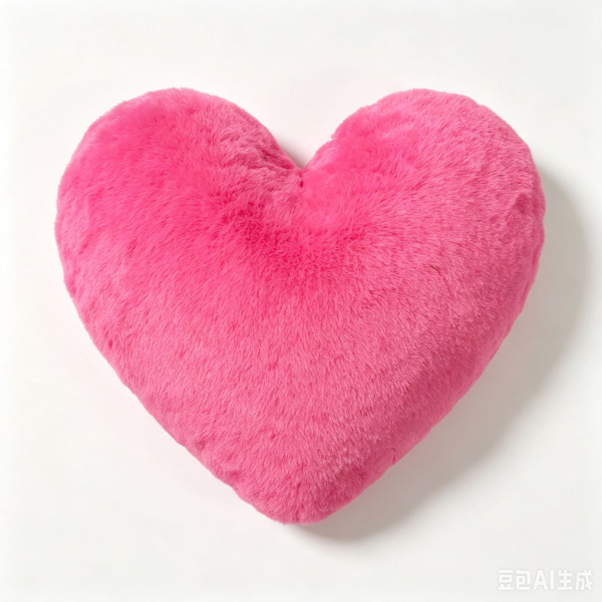 Creative heart-shaped faux rabbit fur throw pillow cushion