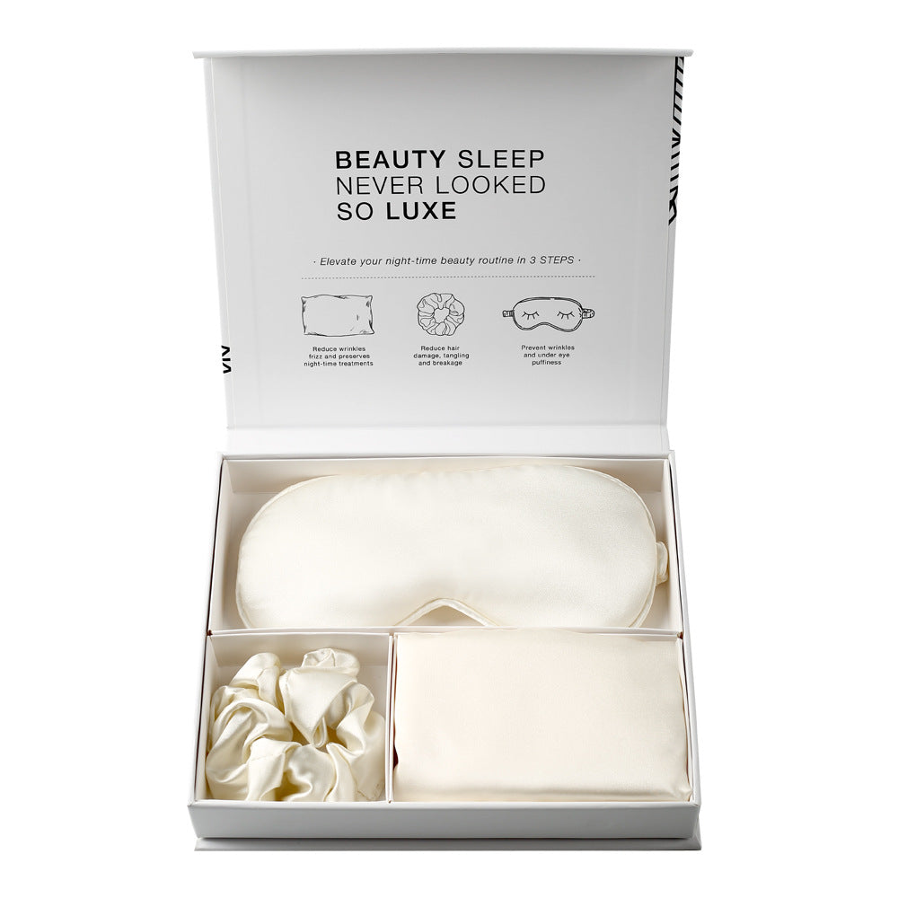 Satin Imitation Silk 3-Piece Sleep Set Eye Mask