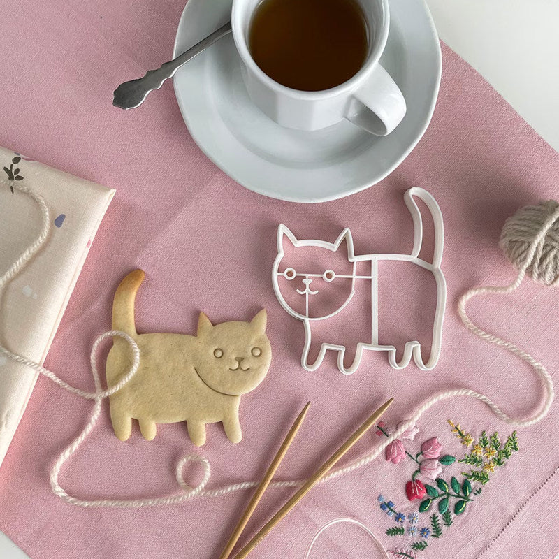 Cute Cat 3D Press Mold Food Grade for Biscuit Fondant Clay DIY