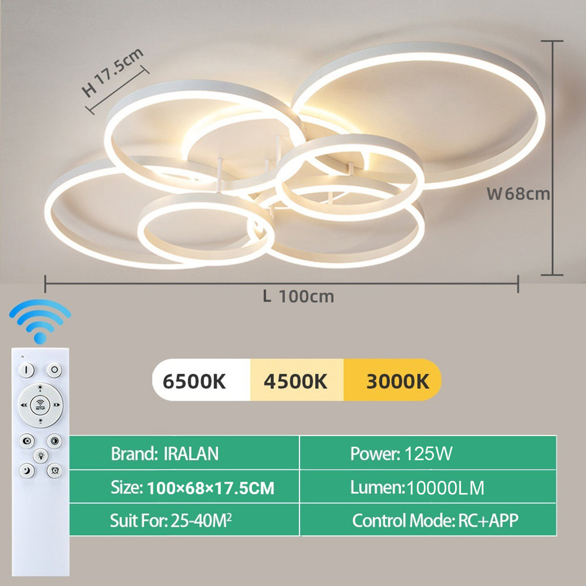 Round Creative Living Room Ceiling Light