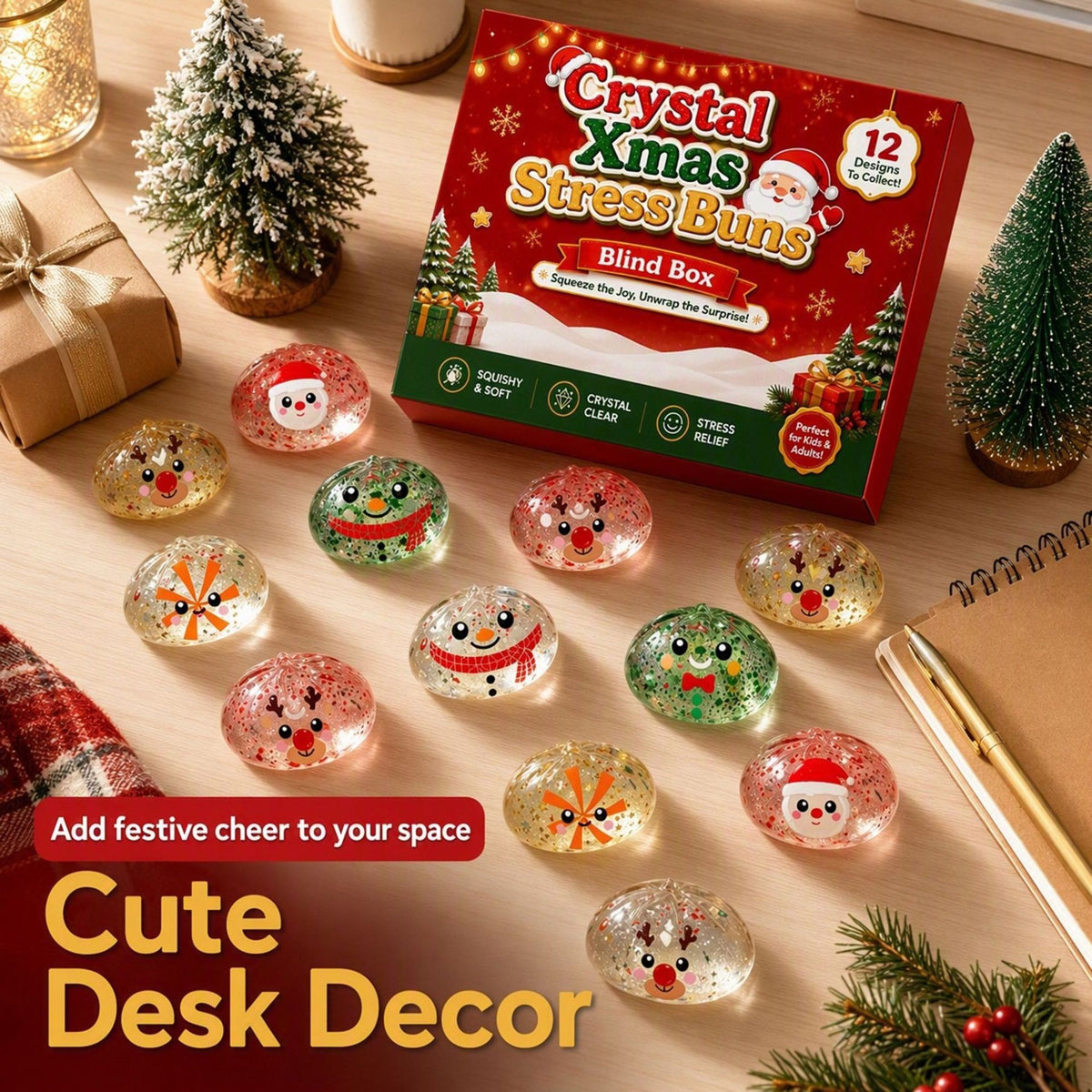 Christmas Countdown Squishy Toy Blind Box Stress Relief Gift Set