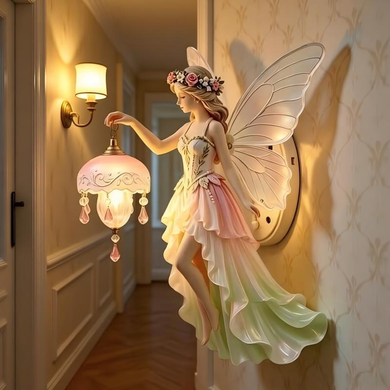 3D Resin Fairy Wall Lamp Creative Decorative Night Light for Bedroom Office