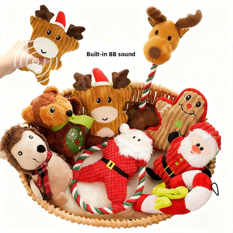Christmas Plush Squeaky Dog Chew Toy