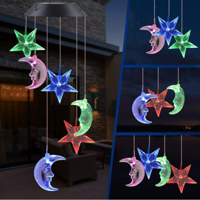 Solar butterfly wind chime lamp