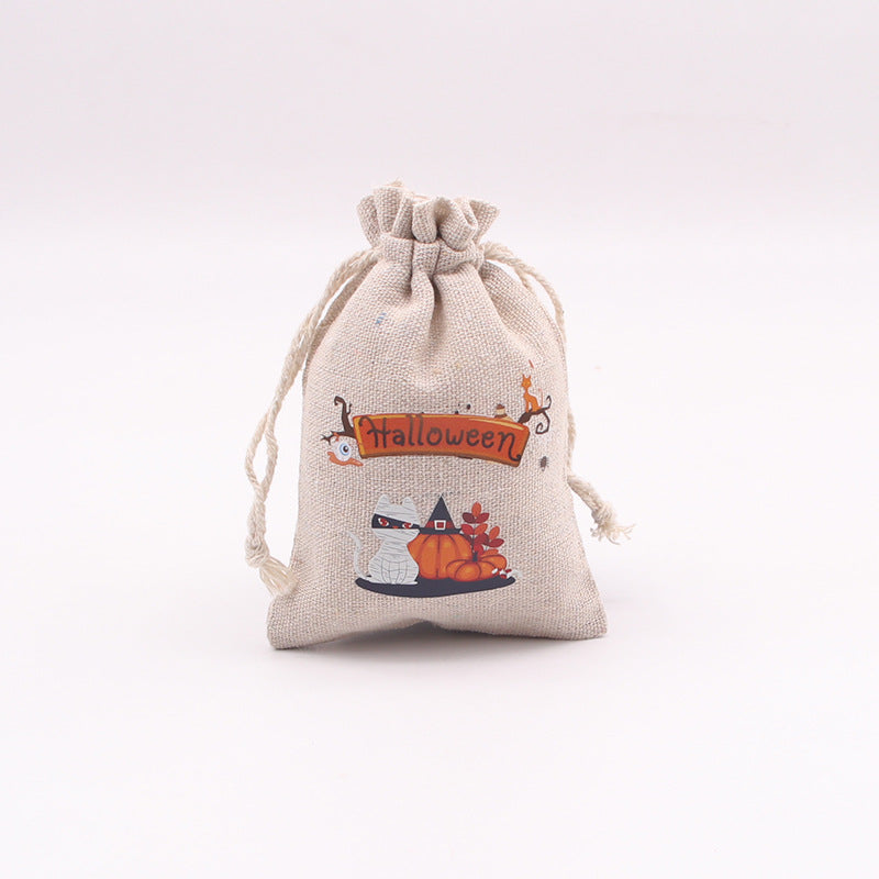 Halloween Cotton Drawstring Gift Bag