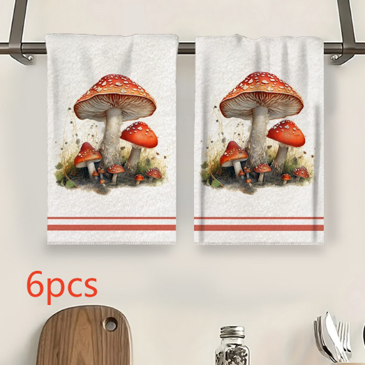 Colorful Mushroom Microfiber Kitchen Towel