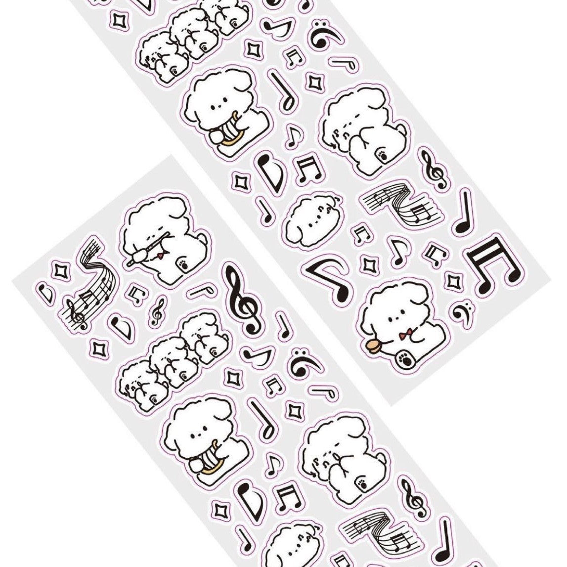 Cute Little White Dog Handbook Stickers