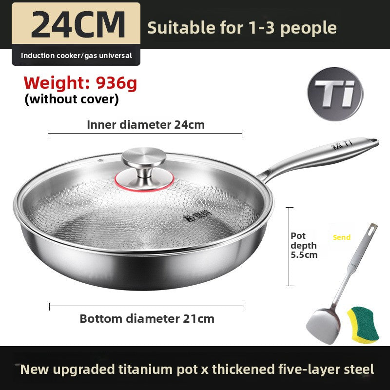 Pure Titanium Non-Stick Frying Pan with Hammer Pattern
