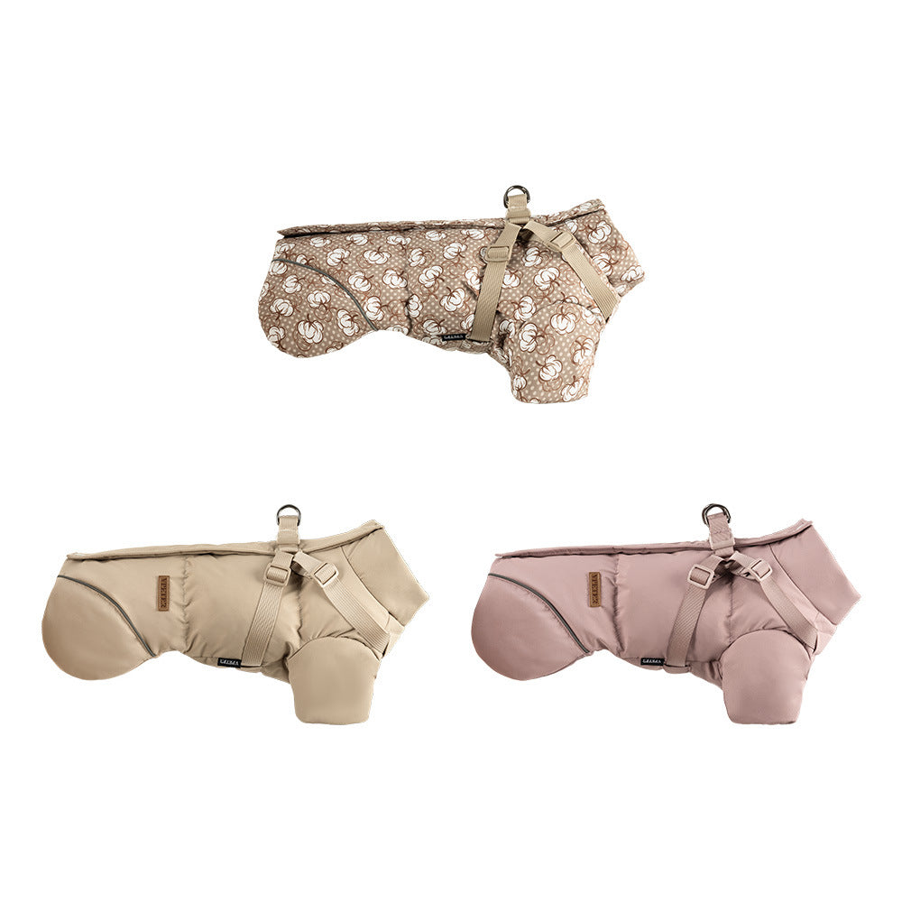 Thickened Warm Windproof Polyester Two-Legged Dog Coat