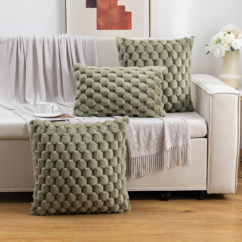Woven Snowflake Velvet Solid Pillow Cushion Cover