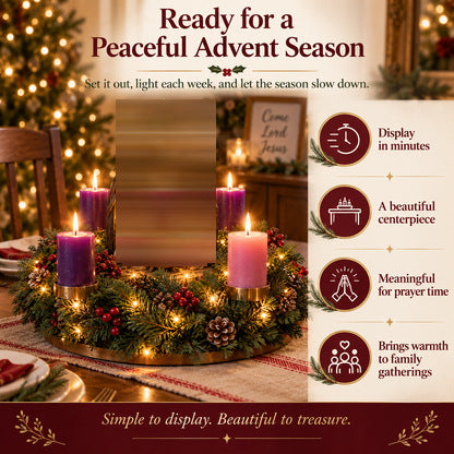 Lighted Advent Wreathwith Nativity