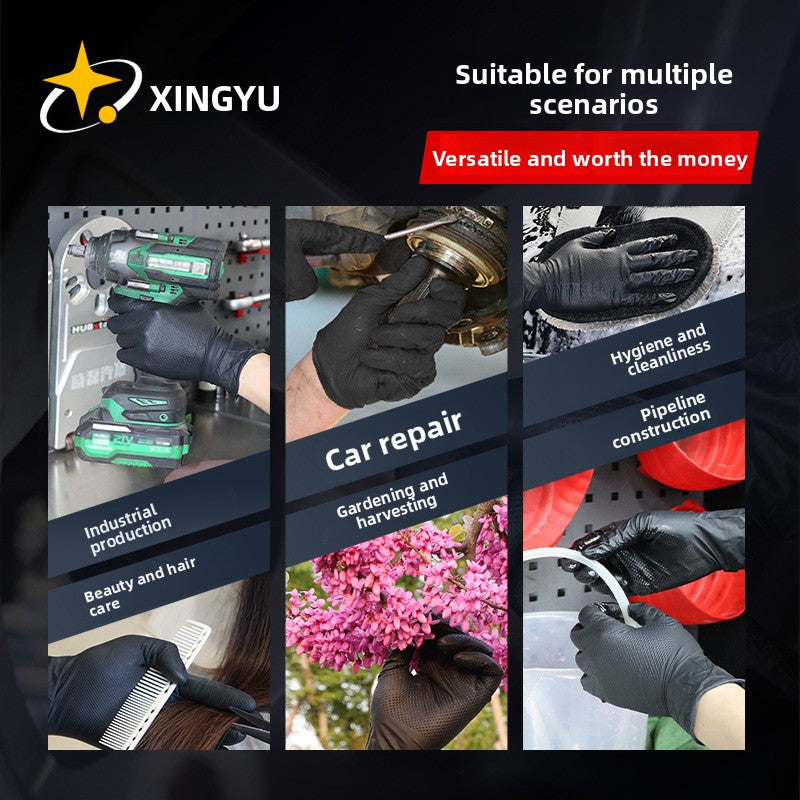 Diamond Textured Disposable Nitrile Gloves