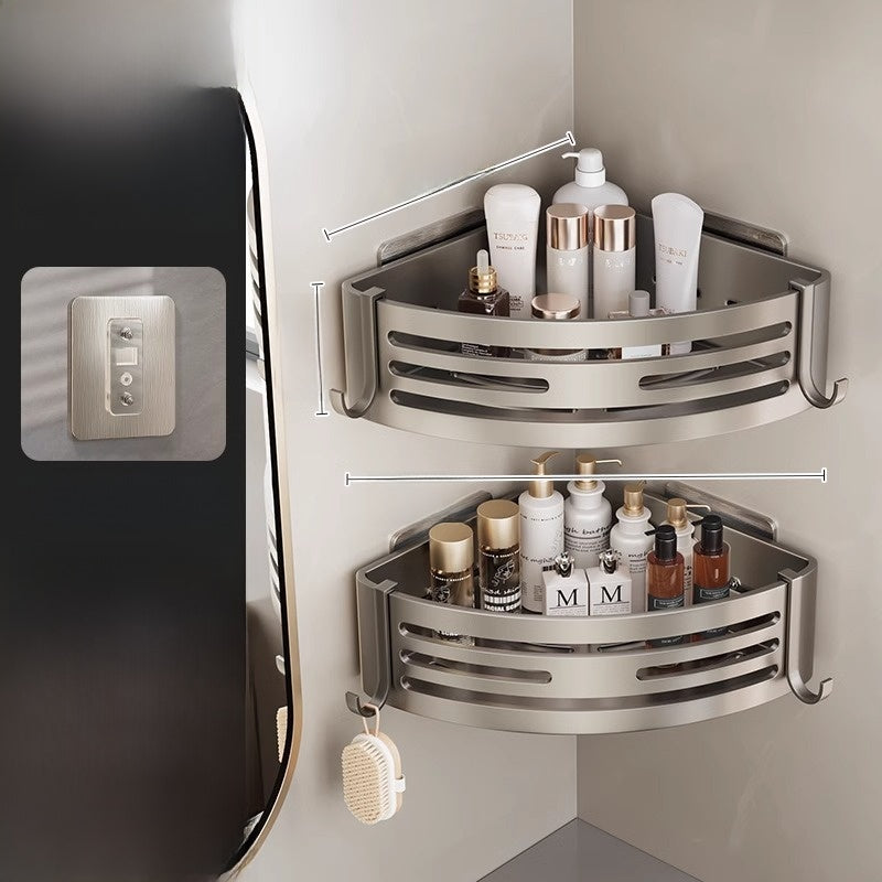 Corner Mount Bathroom Organizer Shelf