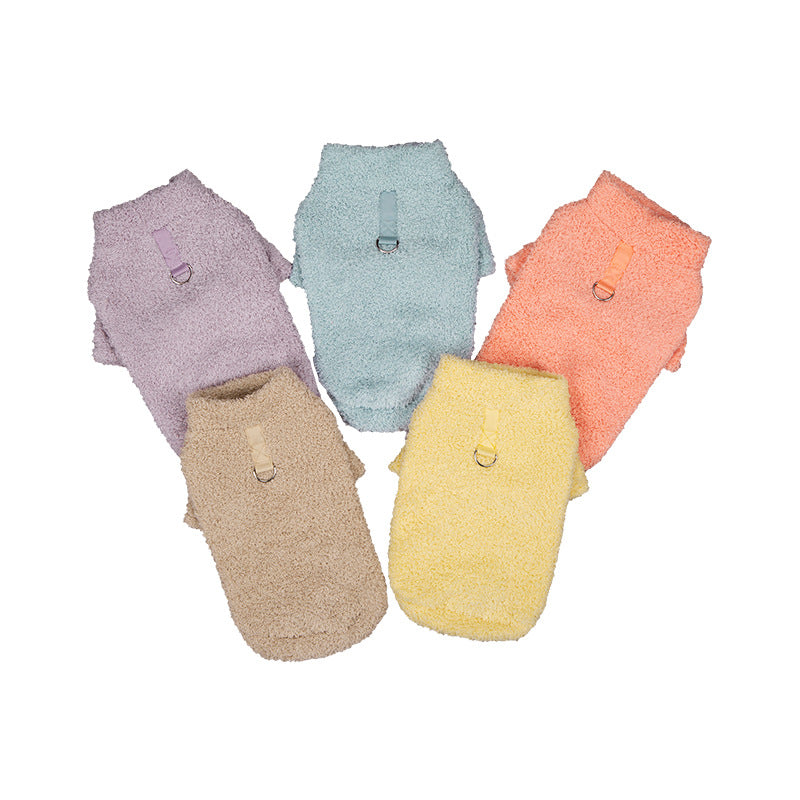 Cute Striped Fleece-Lined Dog Sweater