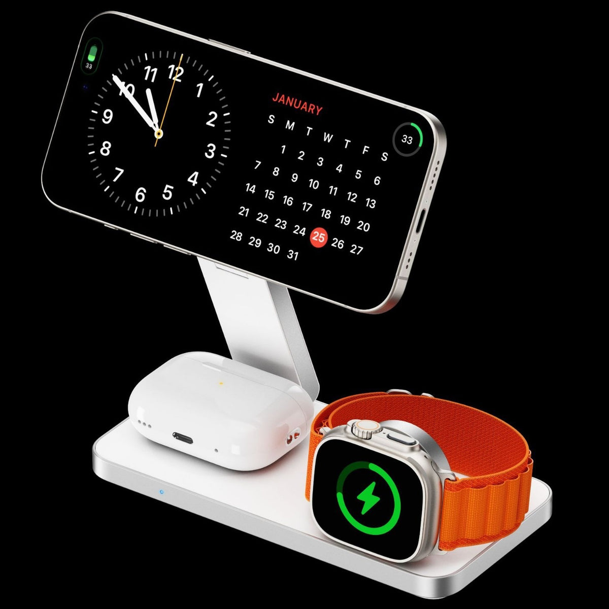 Magnetic Three-in-One Wireless Charger with Night Light