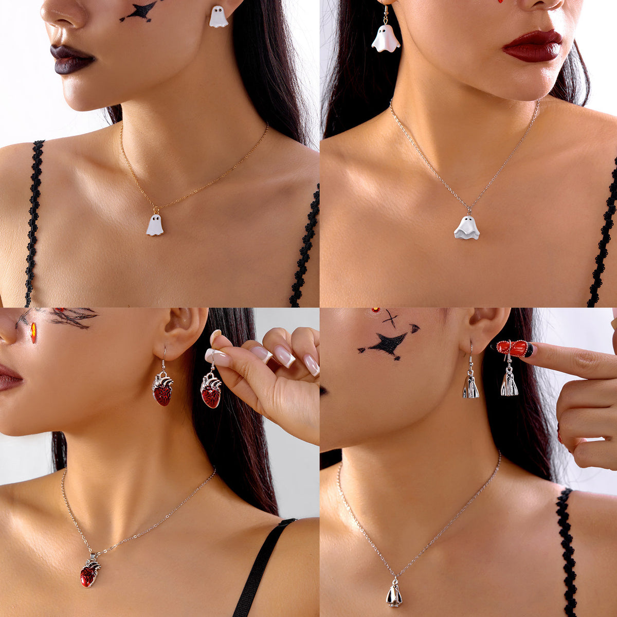Necklace Earrings Set All-match Ghost Halloween Jewelry