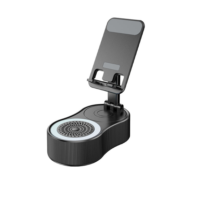 360-Degree Rotating Bluetooth Speaker with Phone Stand