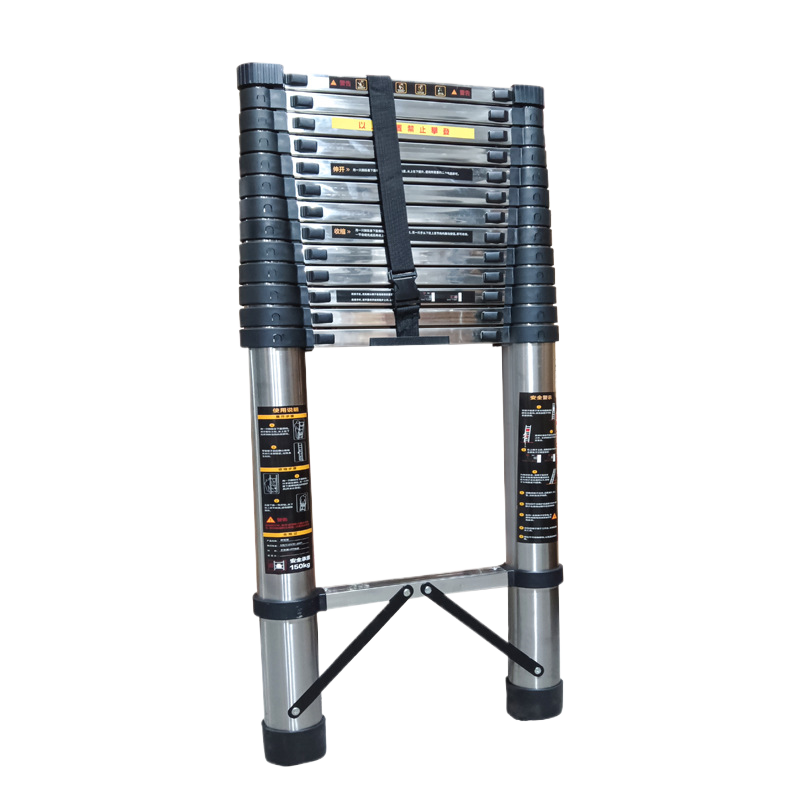Stainless steel single-sided telescopic folding ladder
