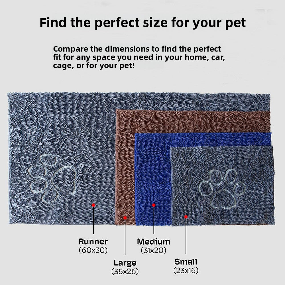 Soft Chenille Embroidered Dog Mat Water Absorbent Non-Slip Quick-Dry