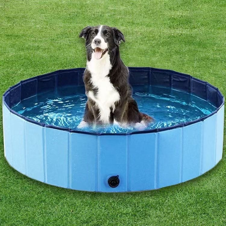 Foldable Inflatable Pet Bathing Pool with Safety Fence