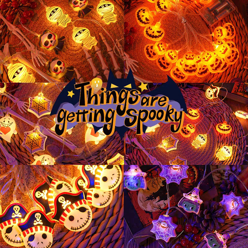 Halloween LED Light String with Pumpkin and Ghost for Outdoor Holiday Decoration